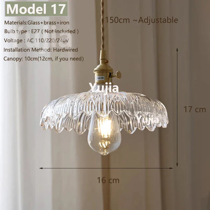 Vintage Green Glass Pendant Light With Brass Details