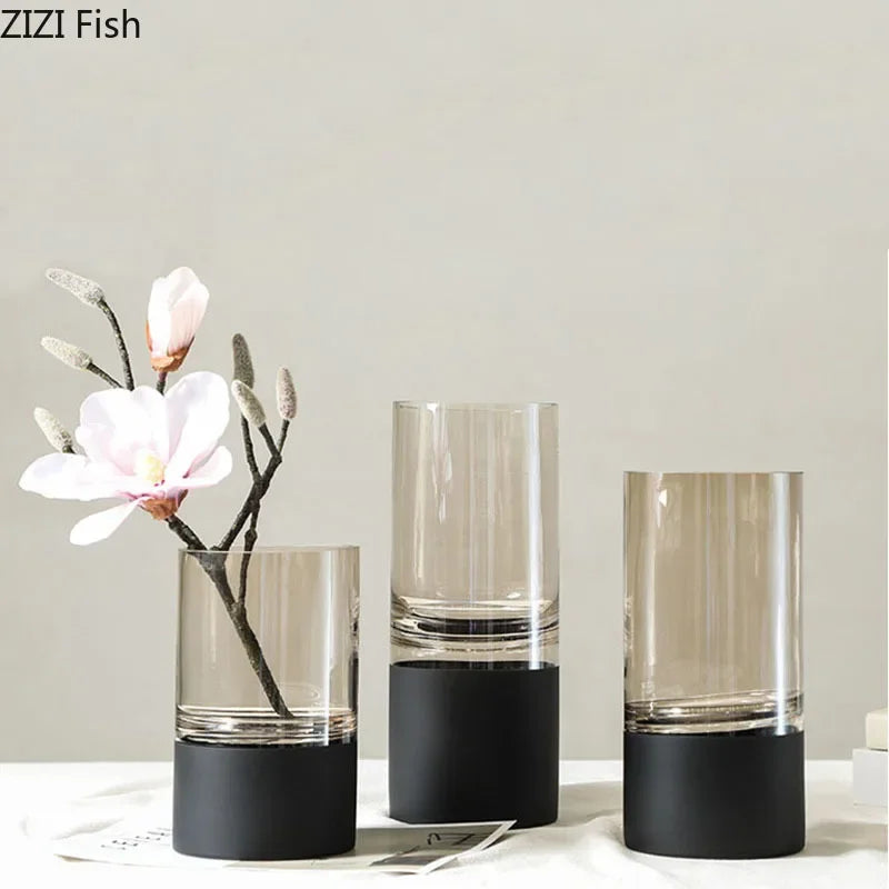 Clear Gold Glass Vase