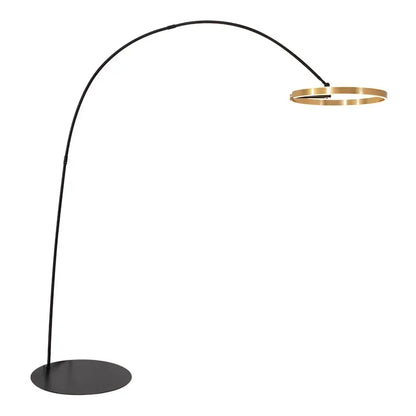 DecorBites™ Gouden Koperen Zwarte Dimbare LED Vloerlamp voor Woonkamer en Hotel