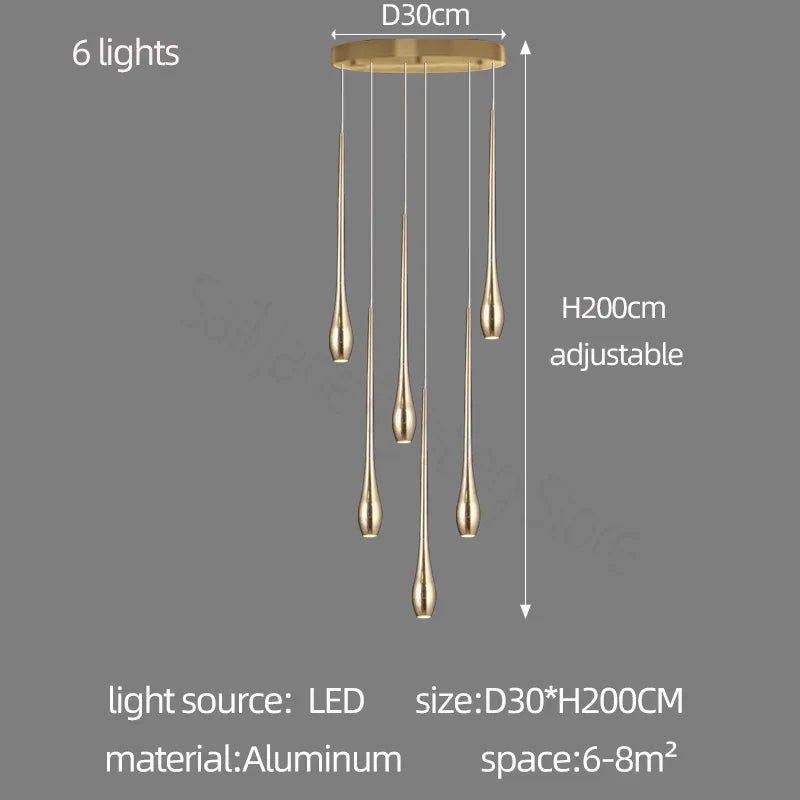 DecorBites™ Gold-Plated LED Chandelier for Luxury Living Room and Restaurant