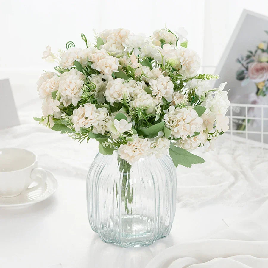 DecorBites™ Hydrangea Bouquet Artificial Flowers Home Decor Wedding Floral Arrangement Bouquet