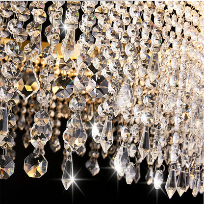 DecorBites™ Crystal Waterfall Chandelier for Foyer Dining Room Hotel Home Decor