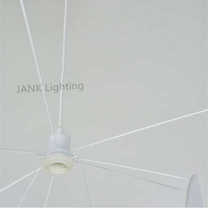 DecorBites™ Leaf Grid Chandelier: Designer White Fabric Screen Suspension Lighting for Kitchen Island, Living Room, Bedroom