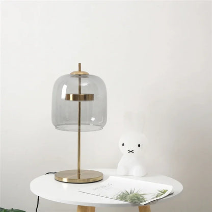 DecorBites™ Glass Lampshade LED Table Lamp for Modern Bedroom Decor