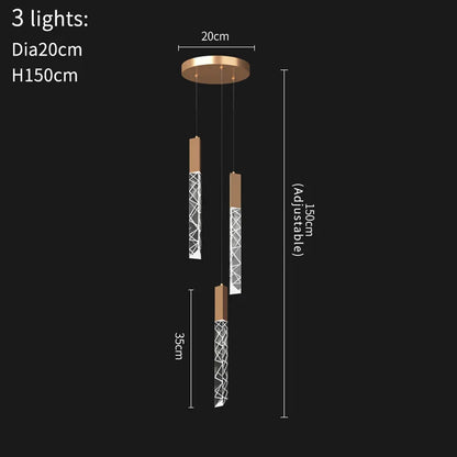 DecorBites™ Crystal LED Chandelier: Modern Luxury Staircase & Living Room Hanging Lamp