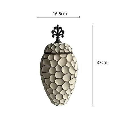 DecorBites™ Geometric Diamond Check Ceramic Vase: Home Decor Floral Arrangement & Accessories