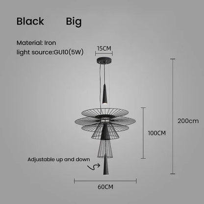 DecorBites™ Iron Art Dinning Room Pendant Light in Black/Gold - Modern Nordic LED Fixture