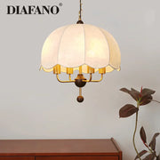Beige Fabric Pendant Light
