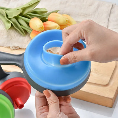 DecorBites™ Kitchen Funnel Set: Wide/Narrow Mouth, Folding, Three-Piece for Jam, Oil Drain & More