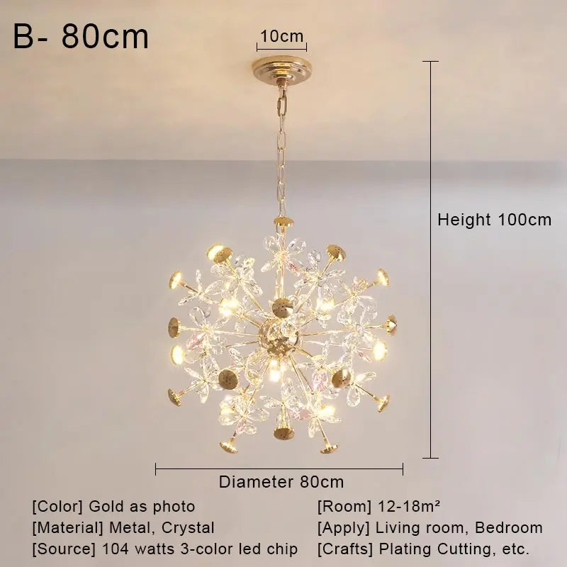 DecorBites™ Crystal LED Ceiling Pendant Chandelier for Home Decoration and Lighting