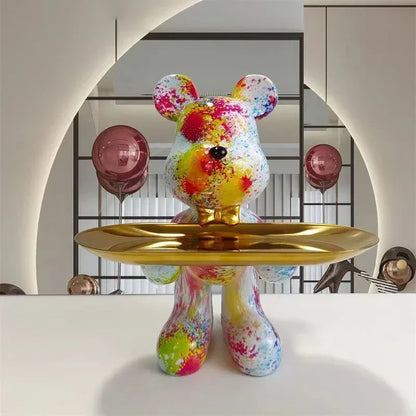DecorBites™ Graffiti Bear Figurine Home Decor Sculpture Shelf Statue Table Gift