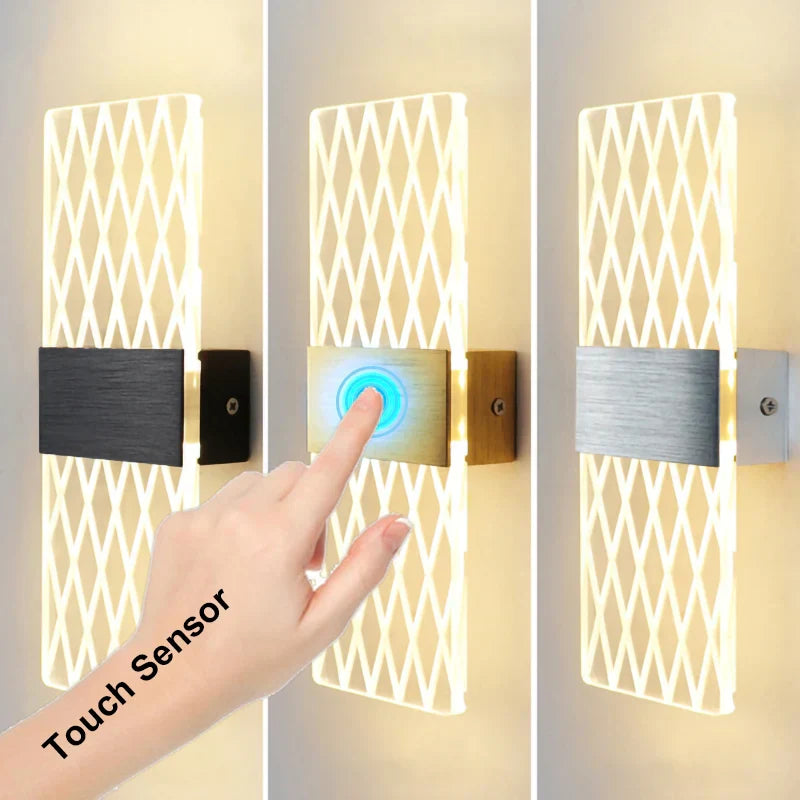 DecorBites™ Acrylic Touch Sensor LED Wall Lamp, Modern Sconces, 6W Indoor Lighting for Home Decor