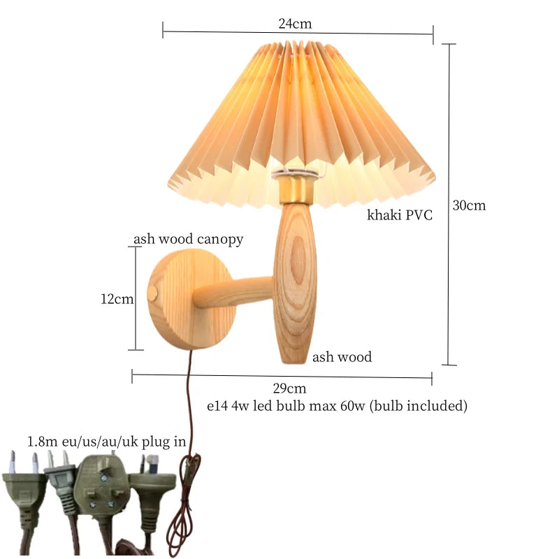Walnut LED Wall Sconce Vintage Loft Style
