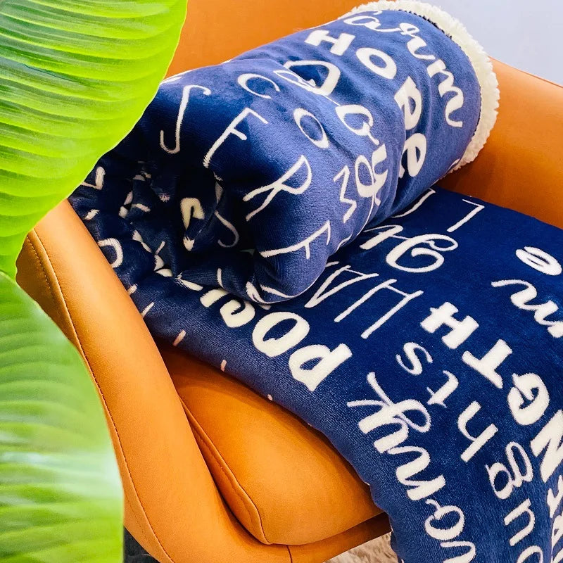 DecorBites™ Cozy Printed Flannel Double-Layer Blanket for Office Napping and Sofa Cover