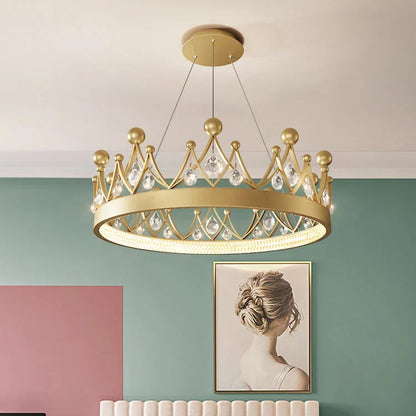 DecorBites™ Crown Crystal Chandelier Pendant Light for Bedroom and Living Room Decor