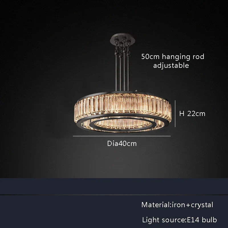 DecorBites™ Gold Crystal Ceiling Chandelier LED Light Fixture for Luxury Home Decor