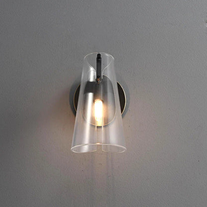DecorBites™ Black Copper Bedroom Wall Lamp with Transparent Lampshade