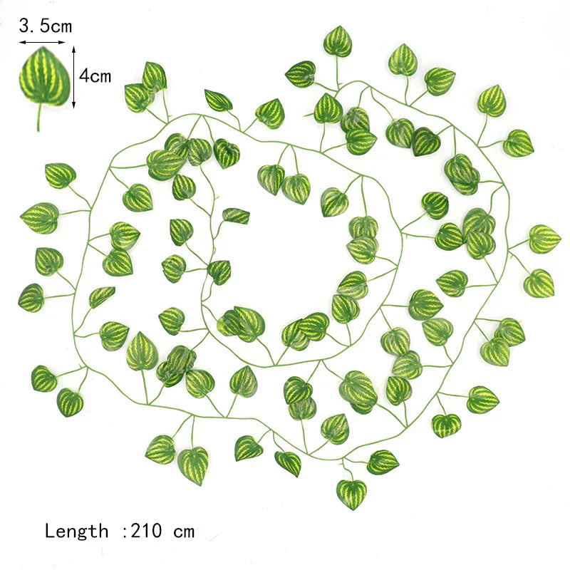DecorBites™ Ivy Green Fake Leaves Garland Vine Wall Decoration Artificial Plants