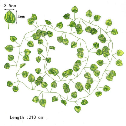 DecorBites™ Ivy Green Fake Leaves Garland Vine Wall Decoration Artificial Plants
