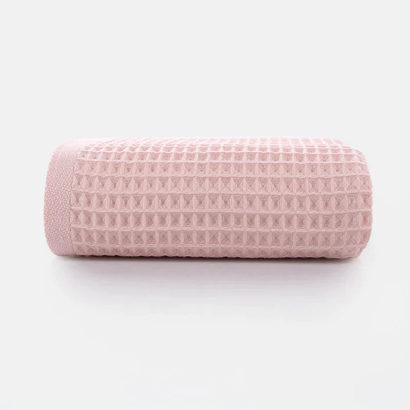 DecorBites™ Cotton Waffle Towel Bath Set for Adults & Children - 70*140cm & 34*74cm