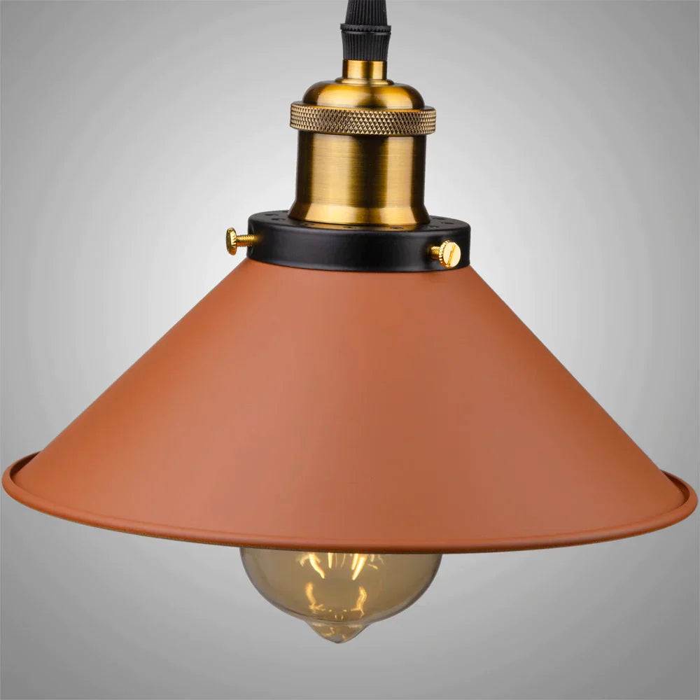 DecorBites™ Industrial Farmhouse Brown Pendant Light for Kitchen Island, Barn, Dining Room