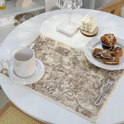 DecorBites™ Cotton Linen Meal Mat - Waterproof & Heat-insulating Kitchen Pad