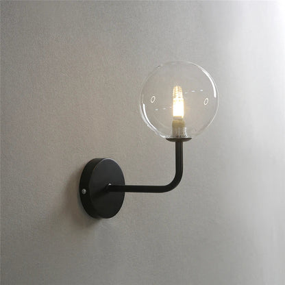 DecorBites™ Glass Ball Metal Bend Wall Lamp for Living Room Bedroom, Nordic Retro Design