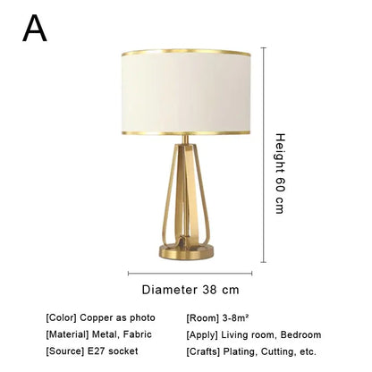 DecorBites™ Crystal Bedside Lamp: Modern Nordic Design, Fabric Lampshade for Living Room & Bedroom
