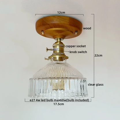 DecorBites™ Glass Copper LED Ceiling Lamp Modern Style for Home Decor and Restaurant