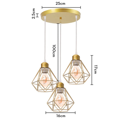 DecorBites™ Iron Frame Pendant Chandelier for Modern Indoor Lighting
