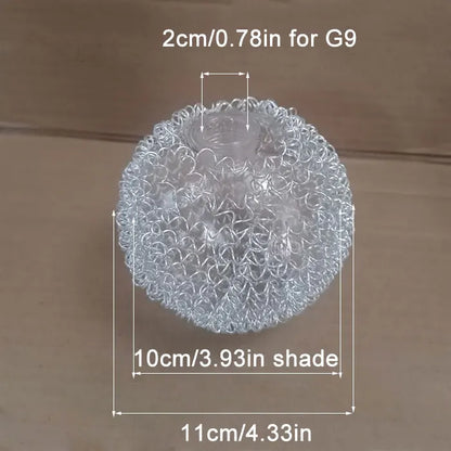 DecorBites™ Glass Lampshade with Aluminum Wire for G9 Bulb Cover and 20mm Hole