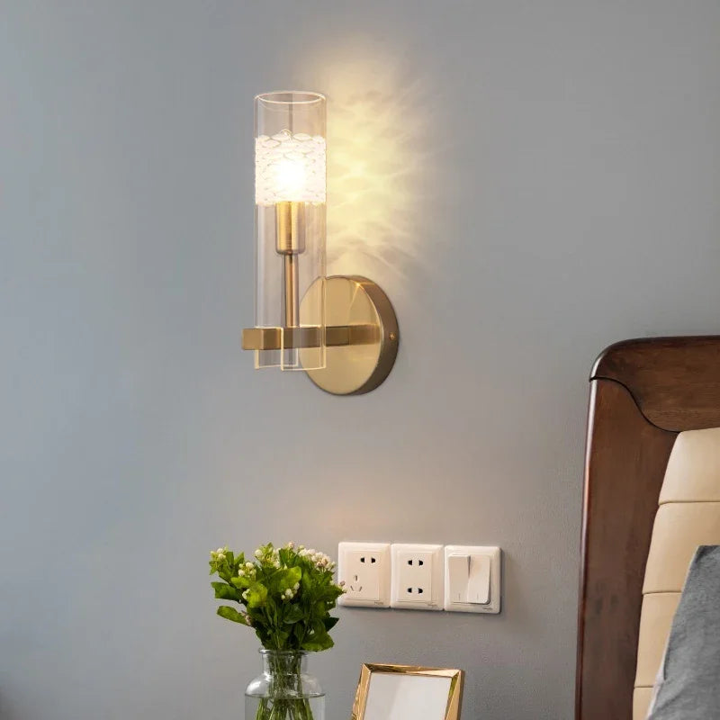 DecorBites™ Crystal LED Wall Lamp: Single & Double Head Modern Bedside Background Light