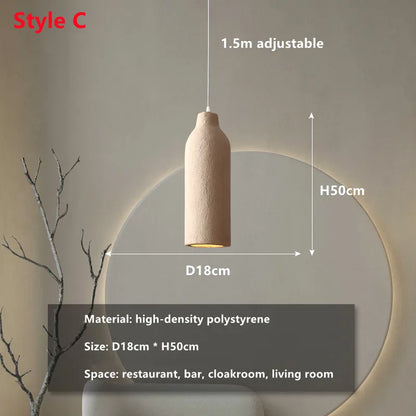 DecorBites™ LED Chandelier: Minimalist Cement Hanging Light for Bedroom and Living Room