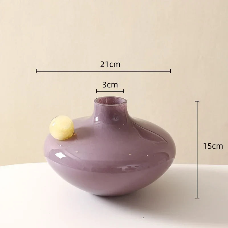 DecorBites™ Geometric Glass Sphere Vase for Home Decor and Flower Arrangements