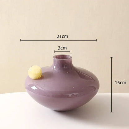 DecorBites™ Geometric Glass Sphere Vase for Home Decor and Flower Arrangements