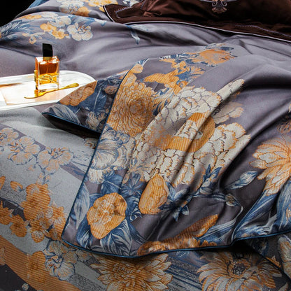 DecorBites™ Jacquard Egyptian Cotton Bedding Set: Duvet Cover, Pillowcases, and Fitted or Bed Sheet