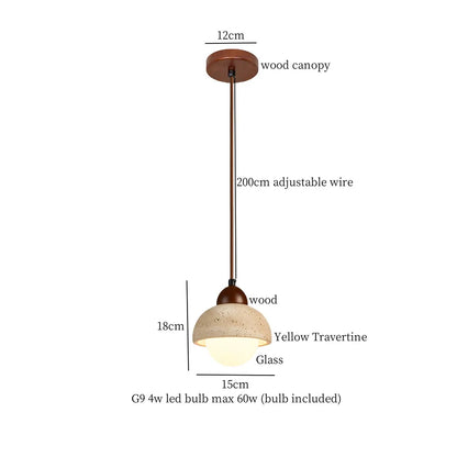 DecorBites™ Black Travertine LED Hanging Pendant Light - Nordic Modern Home Decor