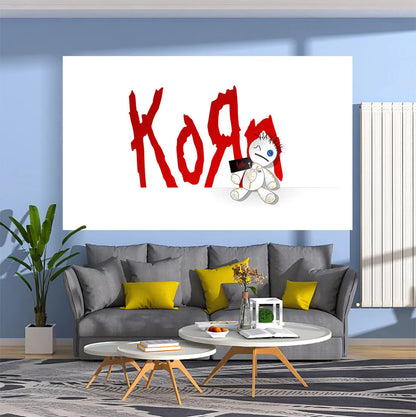 DecorBites™ KORNS Band Tapestry: Vintage Bedroom Decor Aesthetic Room Art