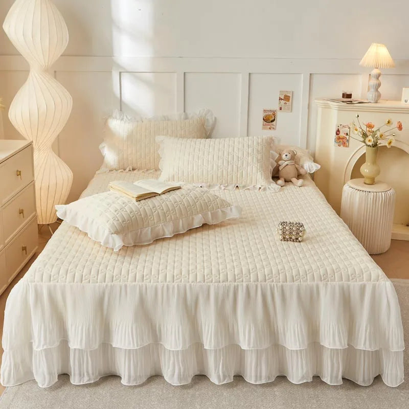 Cooling Ruffles Bed Skirt Set