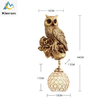 DecorBites™ Crystal LED Wall Lamp: Modern Owl Wall Lights for Bedroom, Dining Room, and Living Room