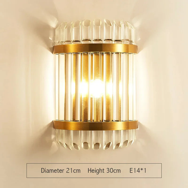 DecorBites™ Crystal Gold LED Wall Sconce for Bedroom Living Room Home Decoration