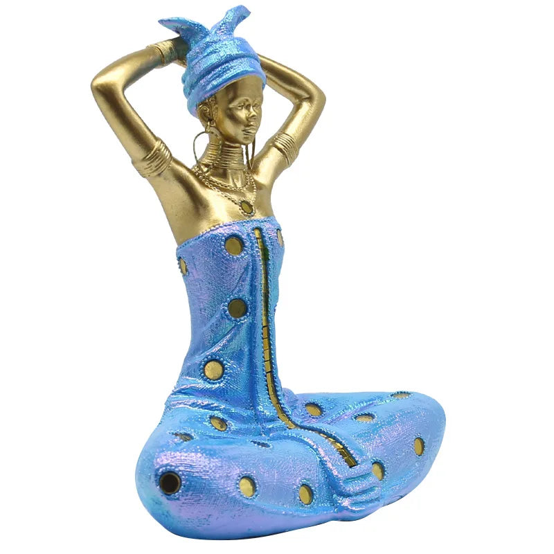 Gold Tribal Resin Statue