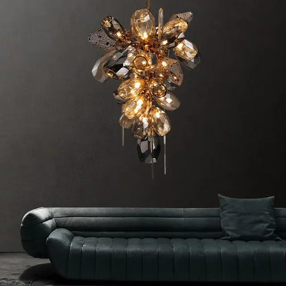 DecorBites™ Crystal Duplex Chandelier - Modern Designer Living Room Lighting