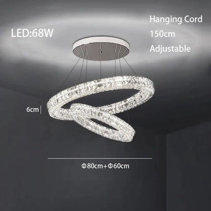 DecorBites™ Crystal LED Chandelier - Modern Luxe Living Room Lighting
