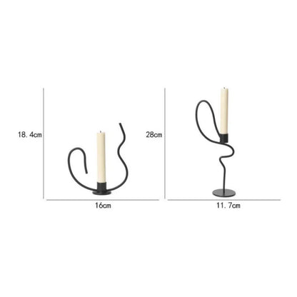 DecorBites™ Geometric Black Metal Candlestick Candelabrum - Handcrafted Home Decor & Wedding Centerpiece