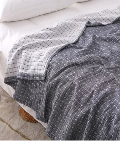 DecorBites™ Cotton Summer Blanket: Soft and Airy Bedspread for Single/Double Beds