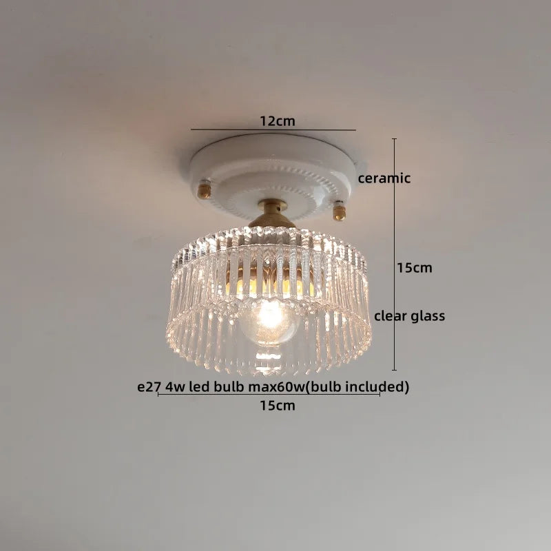 Glass Copper Ceiling Light