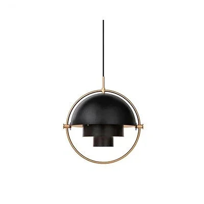 Danish Iron And Glass Pendant Light in Gold or Chrome