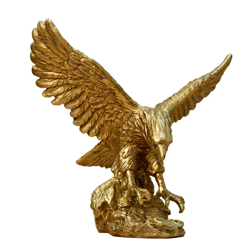 Gold Eagle Resin Sculpture Figurine Decor