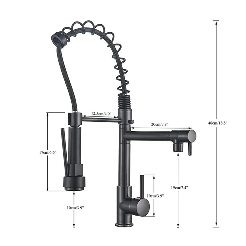 Brushed Nickel Kitchen Faucet Pull-Down Swivel